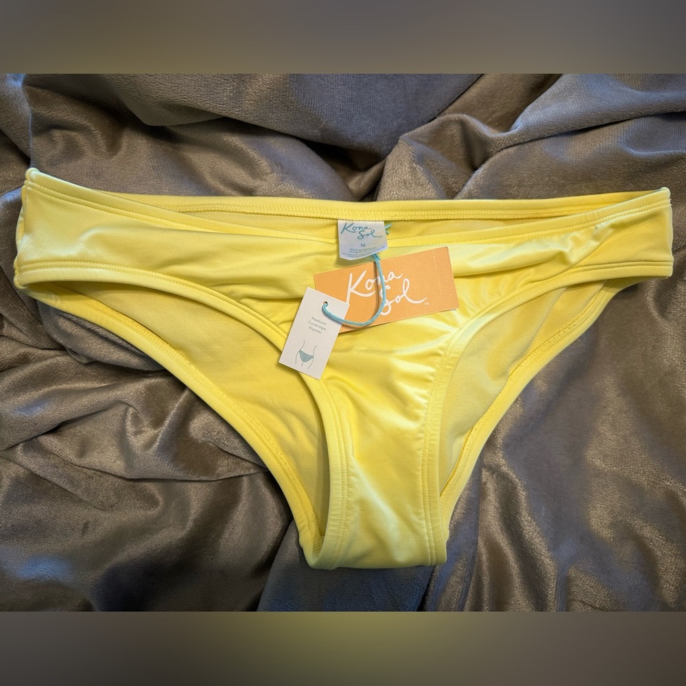 Kona Sol Medium Coverage Hipster Bikini Bottom sz M